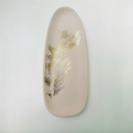 Langer Shoreline Tray en crème avec de fins accents dorés